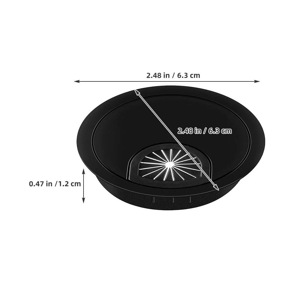 3 Stück Schreibtisch-Kabellochabdeckung, runde Öse aus Zinklegierung für Bürocomputer, Drahtkabel-Organizer, Desktop-Drahtabdeckungen für Kabel