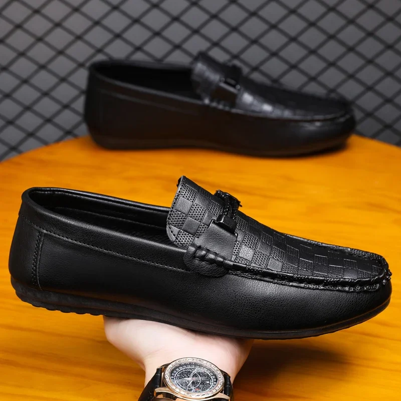 

Роскошные брендовые итальянские мужские лоферы из натуральной кожи, дышащие мужские туфли для вождения, мужская повседневная обувь без шнуровки, мокасины Chaussure Homme