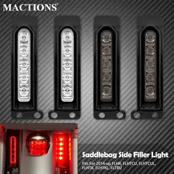 Motorcycle Fender Saddlebag Side Filler LED Lights W/ Running Turn Signal Brake Light Functions Lamp For Harley Touring 2014-22