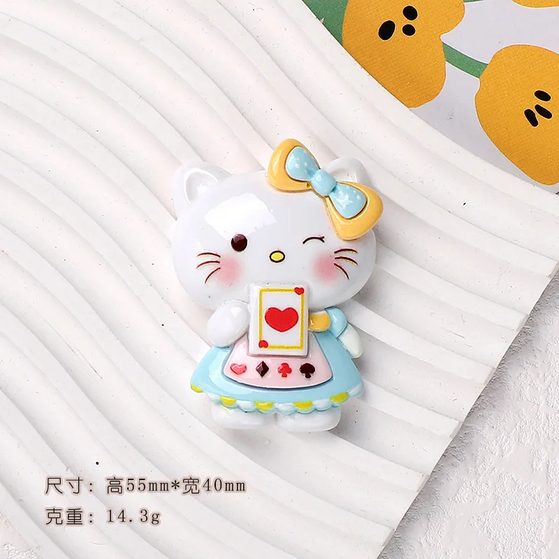 

2 шт., большие карты для покера Sanrio, смоляные кабошоны с плоской задней частью, материалы для изготовления ювелирных изделий своими руками, мусорный чехол ручной работы, подвески