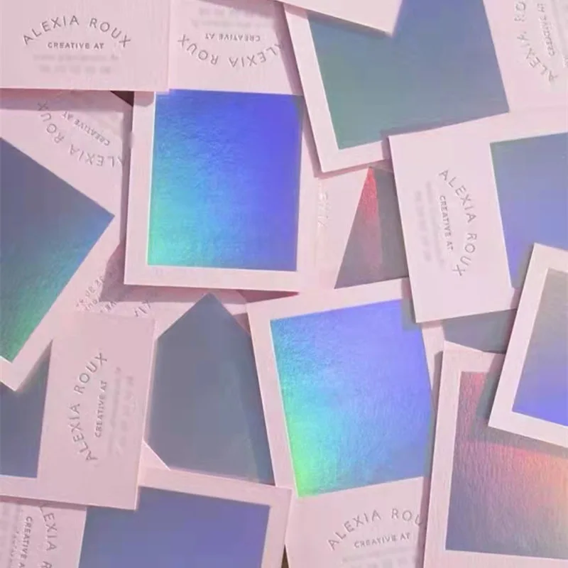 Customized. Hot Stamping Powder Card Business Card Cotton Paper Hot Stamping Business Card Custom Made Embossed Wearable Nail Ca