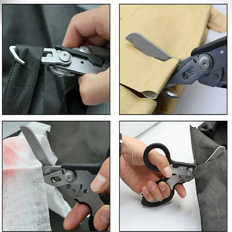 Multifunction Scissors Expert Tactical Folding Scissors Outdoor Survival Tool Combination Gadget