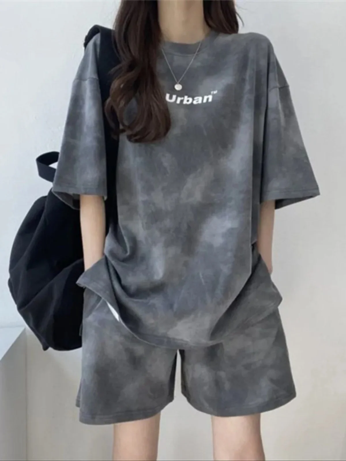 

Women's Summer 2026 Thin Casual Spor Two-Piece Set Sweet And Sal Top orts Combo Loose Fit round Ne ort Sve