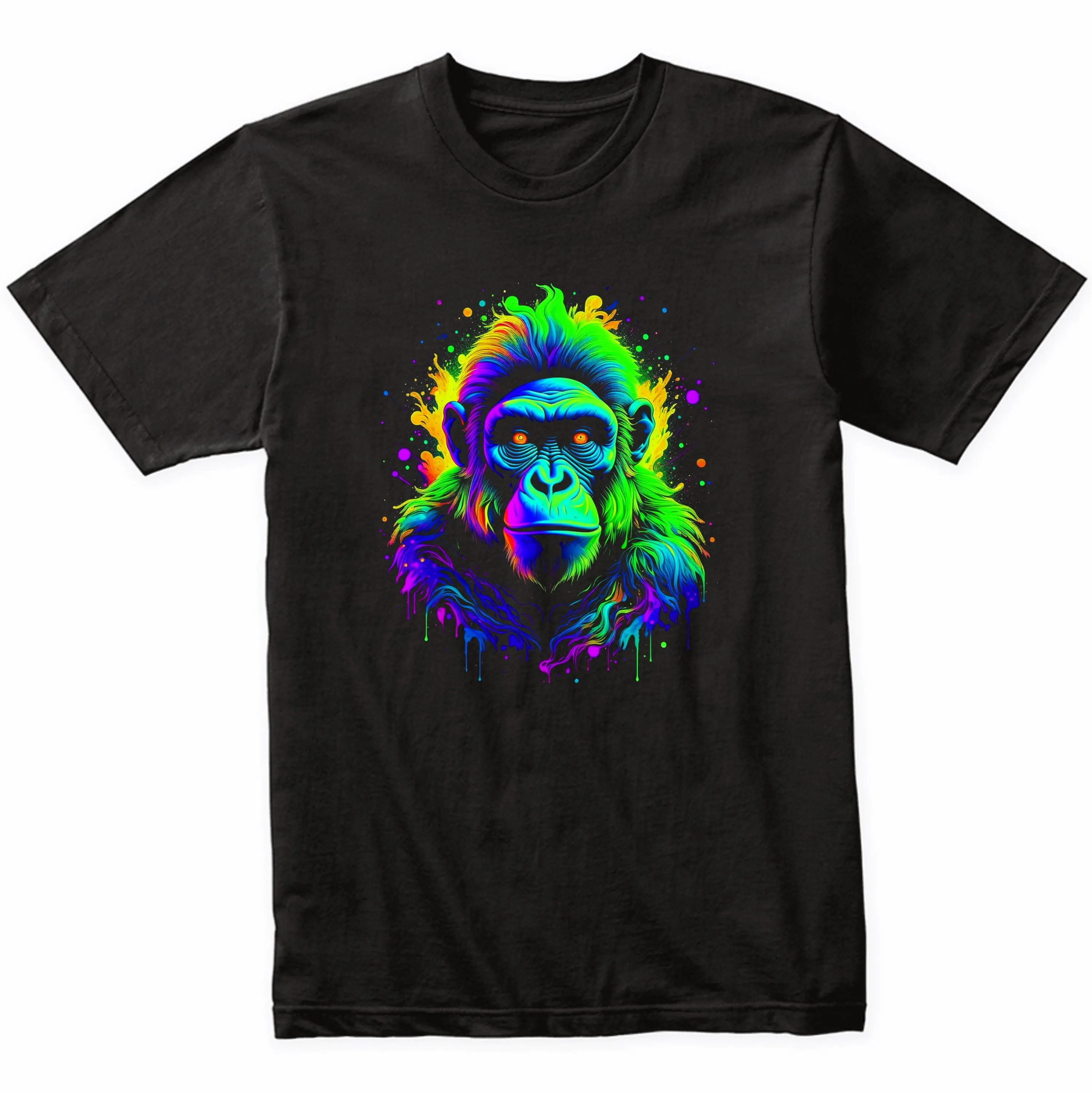 Bonobo Psychedelic Monkey Animal Art T Shirt Vibrant Colorful Bright Watercolor Rainbow Nature Lover