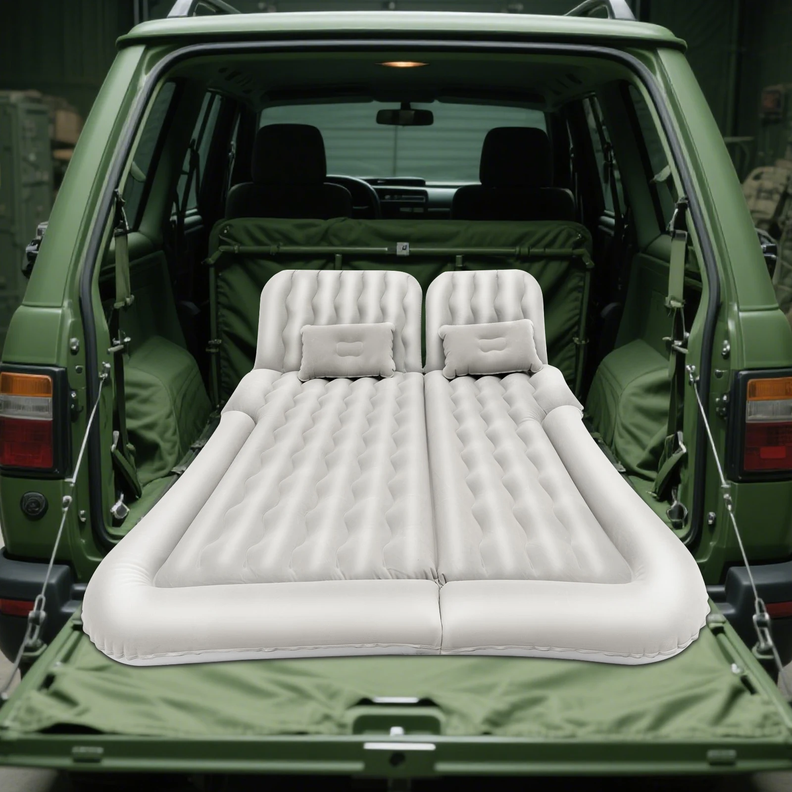 Image of Letto gonfiabile per materasso ad aria per auto, letti per auto Addensare materasso ad aria da campeggio per auto con pompa ad aria, Materassi da campeggio portatili da viaggio cod004