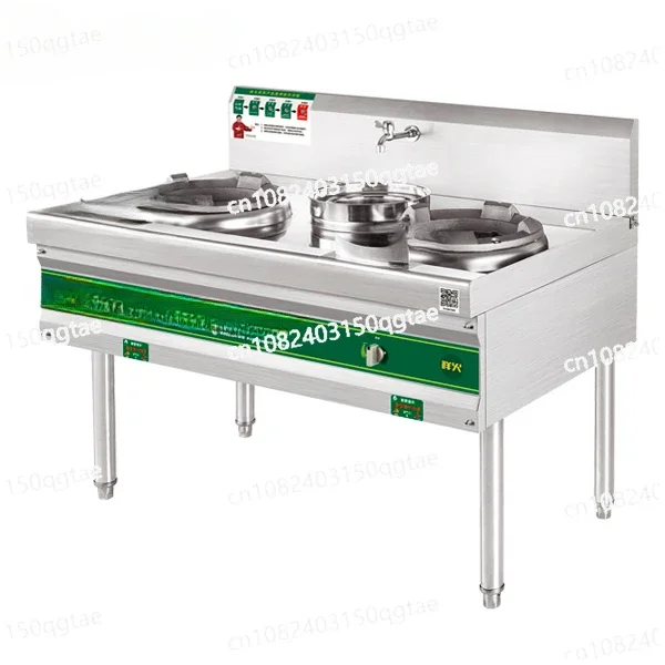 Stainless Steel Two Wok High Pressure 2 Burner Cooker Industrial Cooktop Commercial Lpg Gas Stove