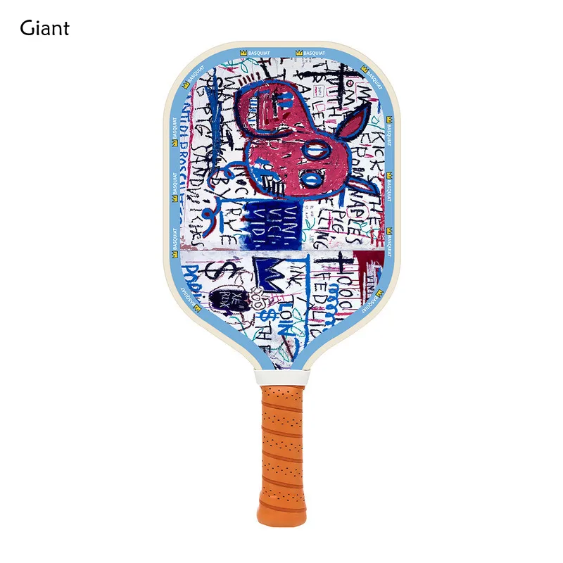 Pickleball Paddle Hole Ball, Carbon Fiber Pickleballs, Basquet Street Graffiti Art Single Racket with Two Balls