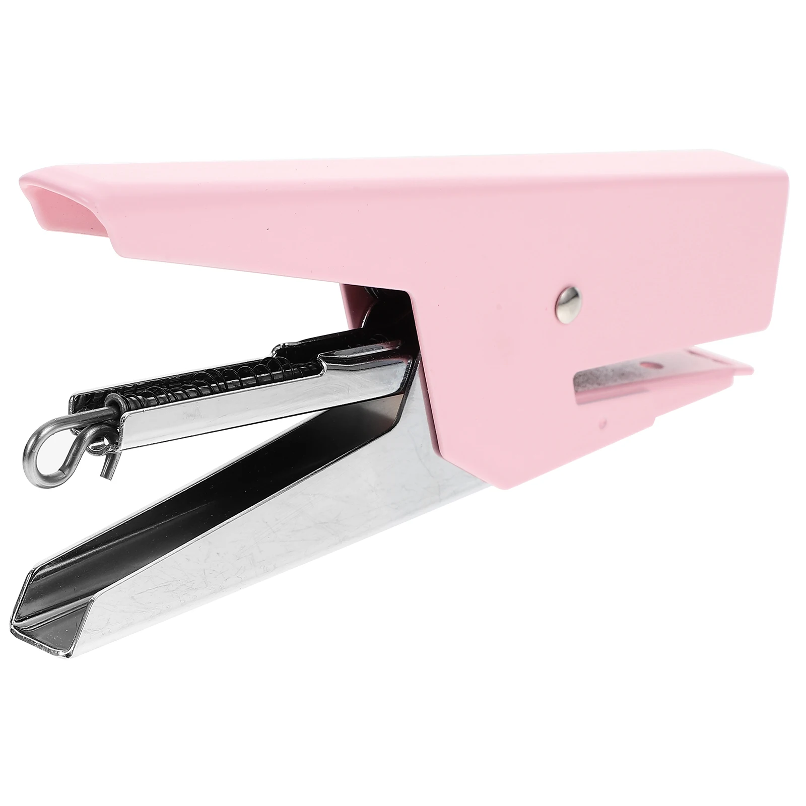 Grampeador portátil mini macaron material escolar bonito rosa escritório para mesa crianças livro estudante