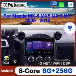 Android 16 Wireless Carplay Multimedia Player For Mazda MX-5 MX5 MX 5 NC 2005 - 2015 Auto GPS Navigation WIFI  Car Radio Stereo