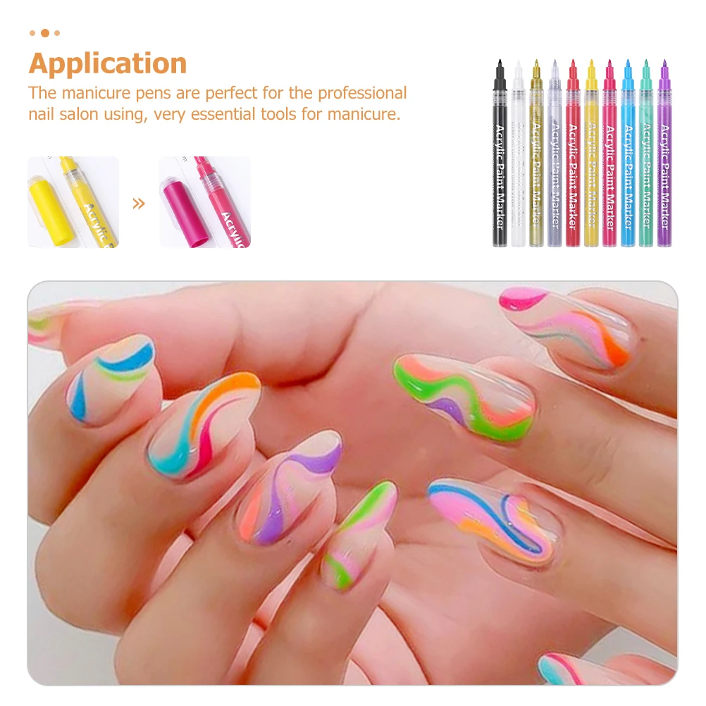 

10 шт., ручка для дизайна ногтей, маникюрные инструменты, ногти на ногах, рисунок для девочек, дизайн, ручки «сделай сам», граффити