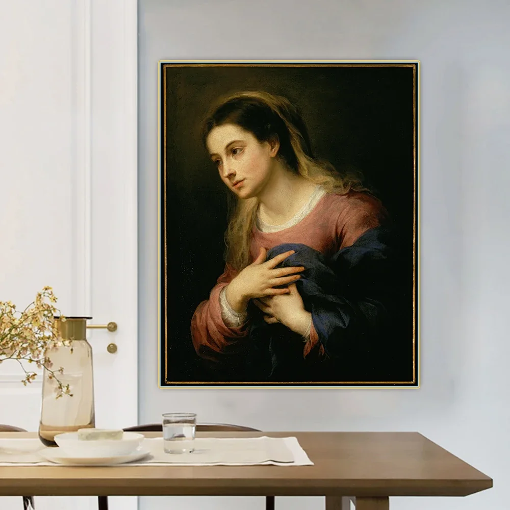 Citon Murillo 《La Virgen de la Anunciación》 lienzo pintura al óleo obra de arte imagen decoración de fondo de pared decoración del hogar