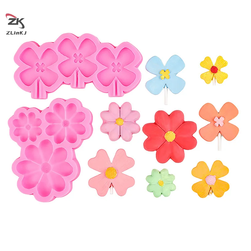 3 Grids Flower Shape Silicone Mold Sunflower Chocolate Birthday Cake Decoration Baking Mould Home Bakery Kitchen Tool Gadgets