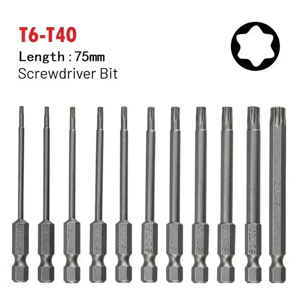 1pc Torx Screwdriver Bit 1/4 Inch Hex Shank Magnetic Screwdrivers Alloy Steel Screw Drivers Drill Bit Hand Tools Solid Screw