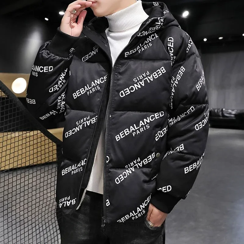 Men's Quilted Padded Coats Winter Printed Male Hoodie Jackets Novelty In Clothing Fashion 2024 Casual On Offer Stylish Joker New