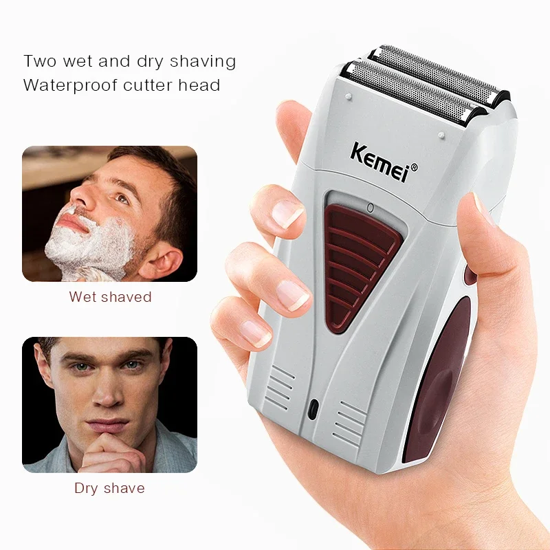 Kemei Beard Trimmer for Men Professional Hair Cutting Machine Mini Mustache Skull Shaver Head Trim Mower Electric Razor