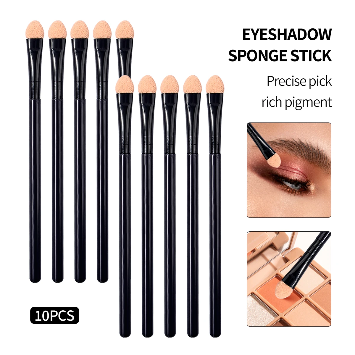 Hot Sale 10PCS Eyeshadow Sponge Brushes Reuse Applicators for Precise Eye Makeup Free Shipping  Eye Makeup Applicators