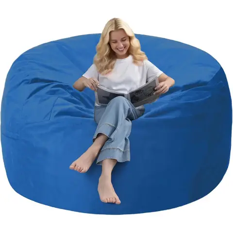 5FT Bean Bag Chair with Ultra Soft Velvet Cover Bean Bag Sofa with Memory Foam Bean Bag Chairs with Large Size Lazy Sofa for Dor