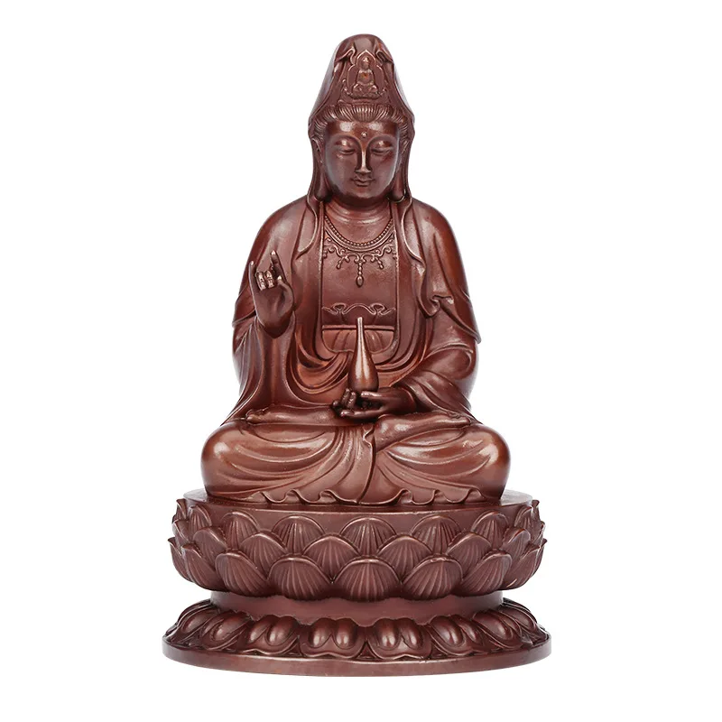 

Copper Guanyin Bodhisattva sitting statue, home office handicrafts decoration