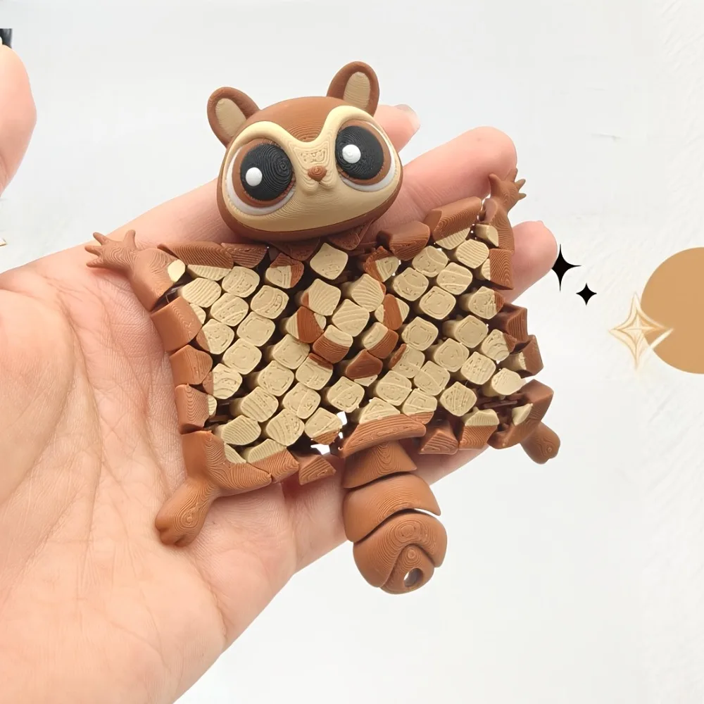 3D-Printed Flying Squirrel Flying Squirrel Figurine Bat Model Figure Fun Educational Play Stress Relief Toy for Adults Kids