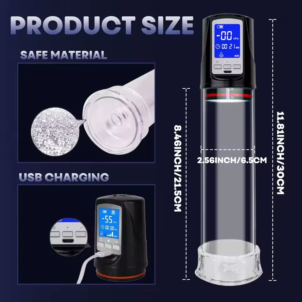Penis Pump Automatic Vacuum Suction Electric Male Delay Enlargement Glans Blowjob Masturbation Adult Sex Toys for Men view 3