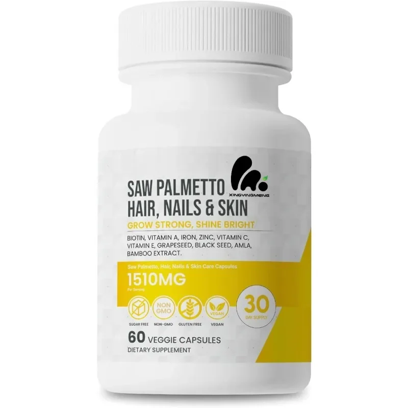 

Hair, Nail, And Skin Care - Saw , Biotin Non Gmo, Gluten Free, Men's And Women's Vegetarian Capsules