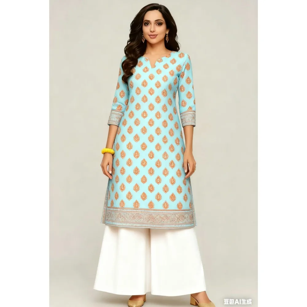 

2026 Dress Kurt Women's Fashionable And Elegant Long Sleeved Straight Tube Casual Color Elephant Pattern Women Dress Abaya