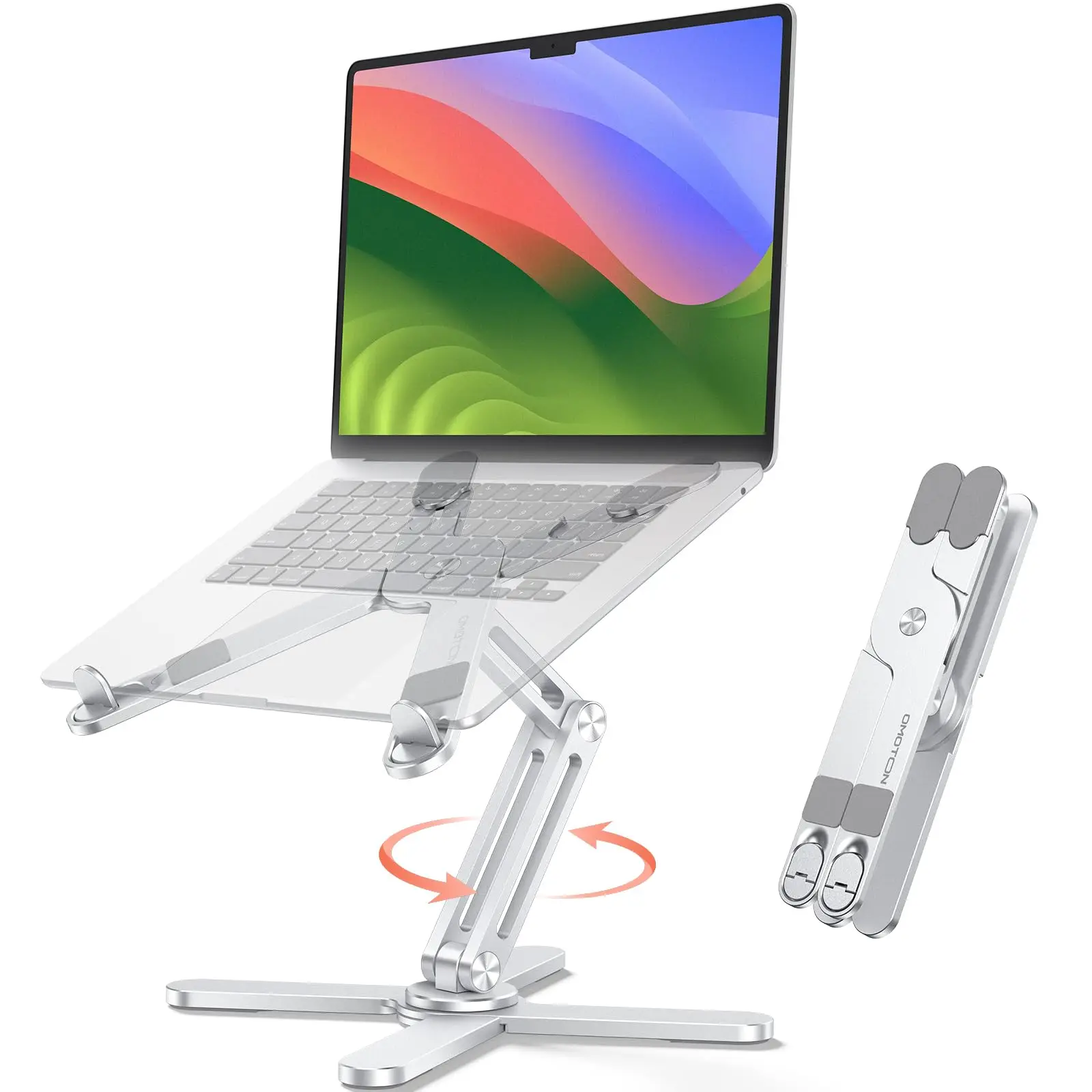 Foldable Laptop Stand 360°Rotation Notebook Table Aluminum Alloy Holder Portable Book Tablet Bracket with Heat Dissipation