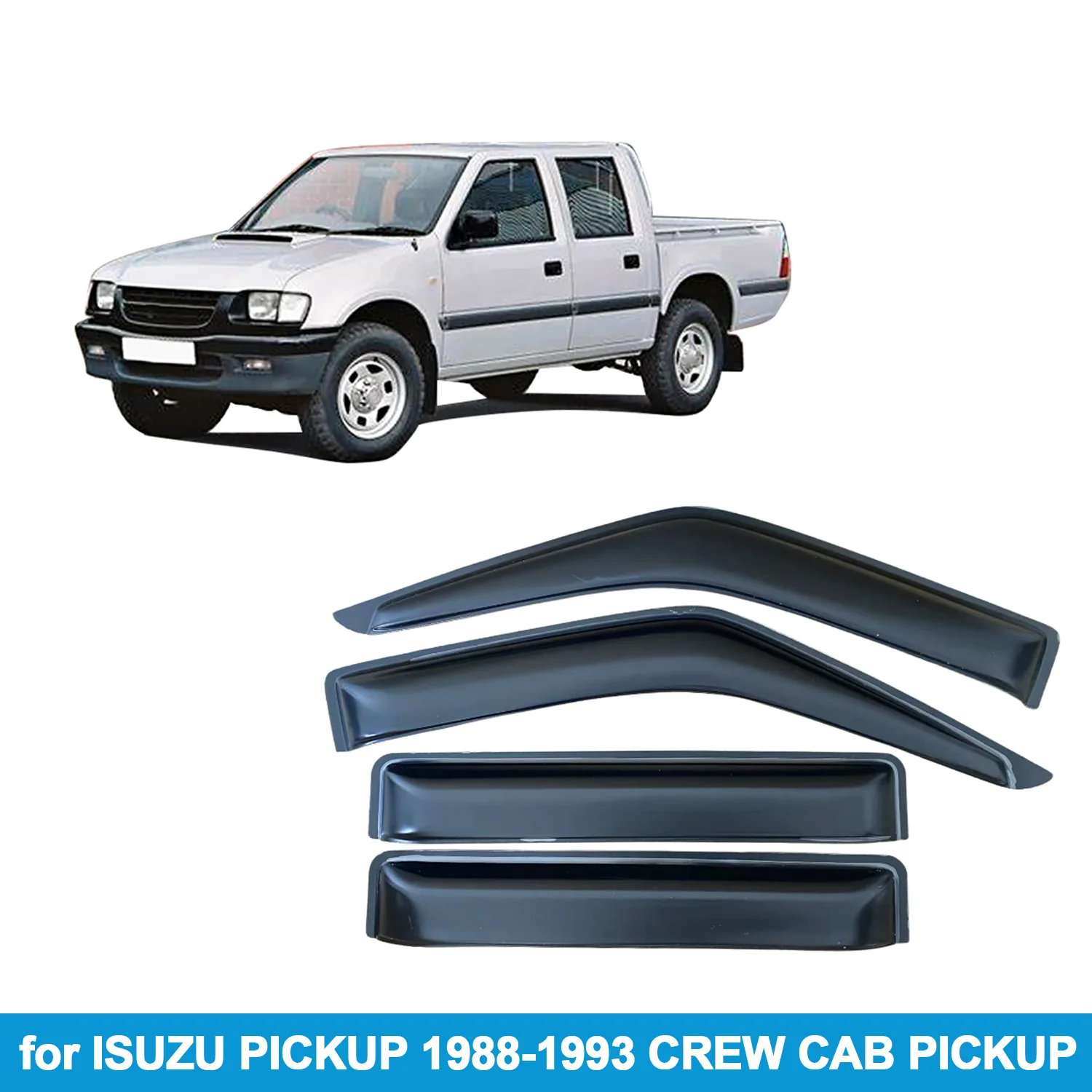 

Оконный козырек для ISUZU PICKUP 1988-1993 CREW CAB PICKUP, защита от дождя, боковой дефлектор, защита от атмосферных воздействий, лента для наружного крепления