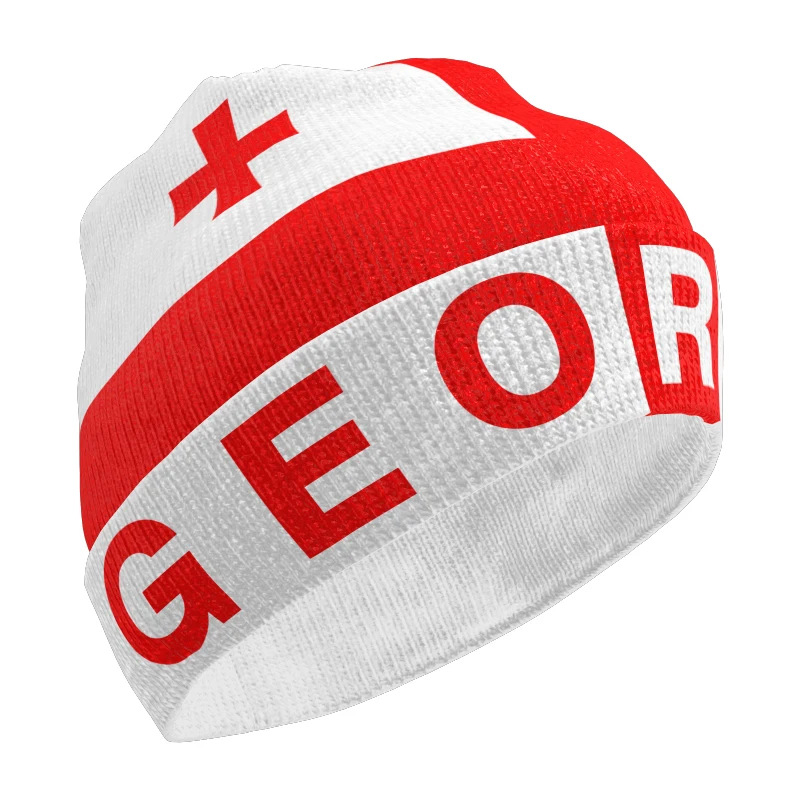 Georgia Knitted Hat Free Custom Name Winter Cold Pullover Georgian Geo Flag Sakartvelo Knit 995 Keep Warm Cap Ge Hip Hop Beanies