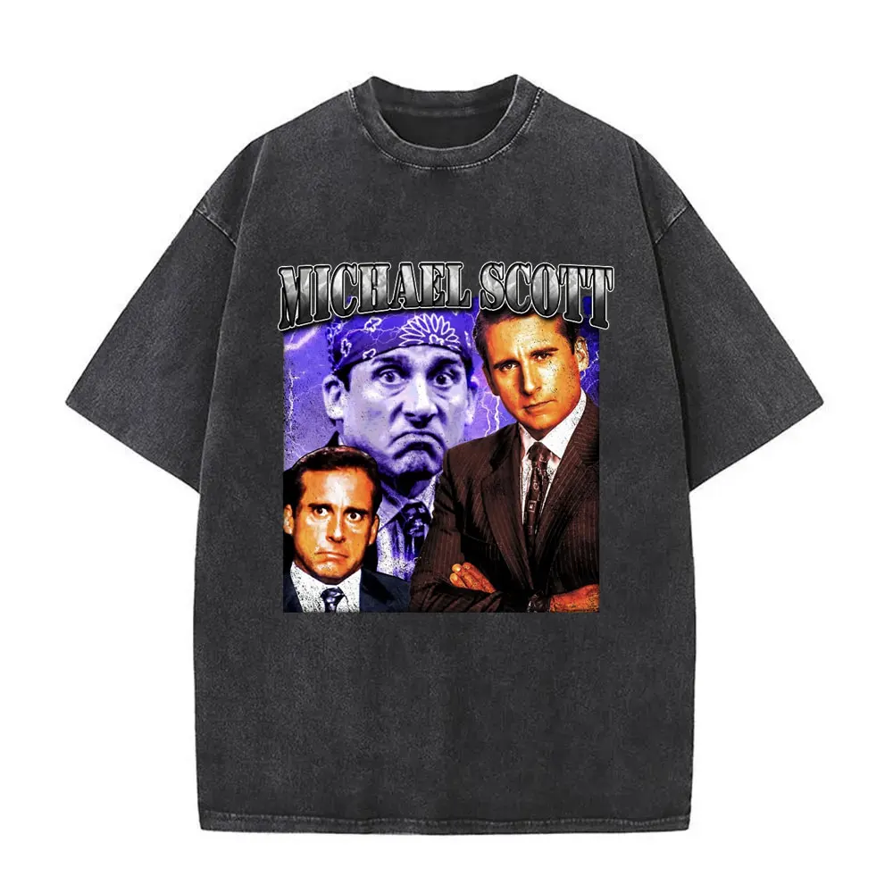 Washed Prison Mike Michael Scott Homage The Office Print T-shirt Tv Series Dwight Schrute Jim Halpert T-Shirts Unisex T Shirts