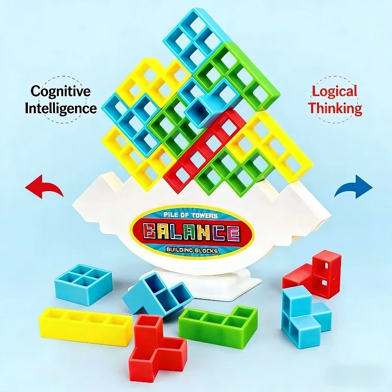 Baby Stacking Balance Toy Russian Building Blocks Toy Children's Party Table Game Parent Child Interaction Baby Early Education