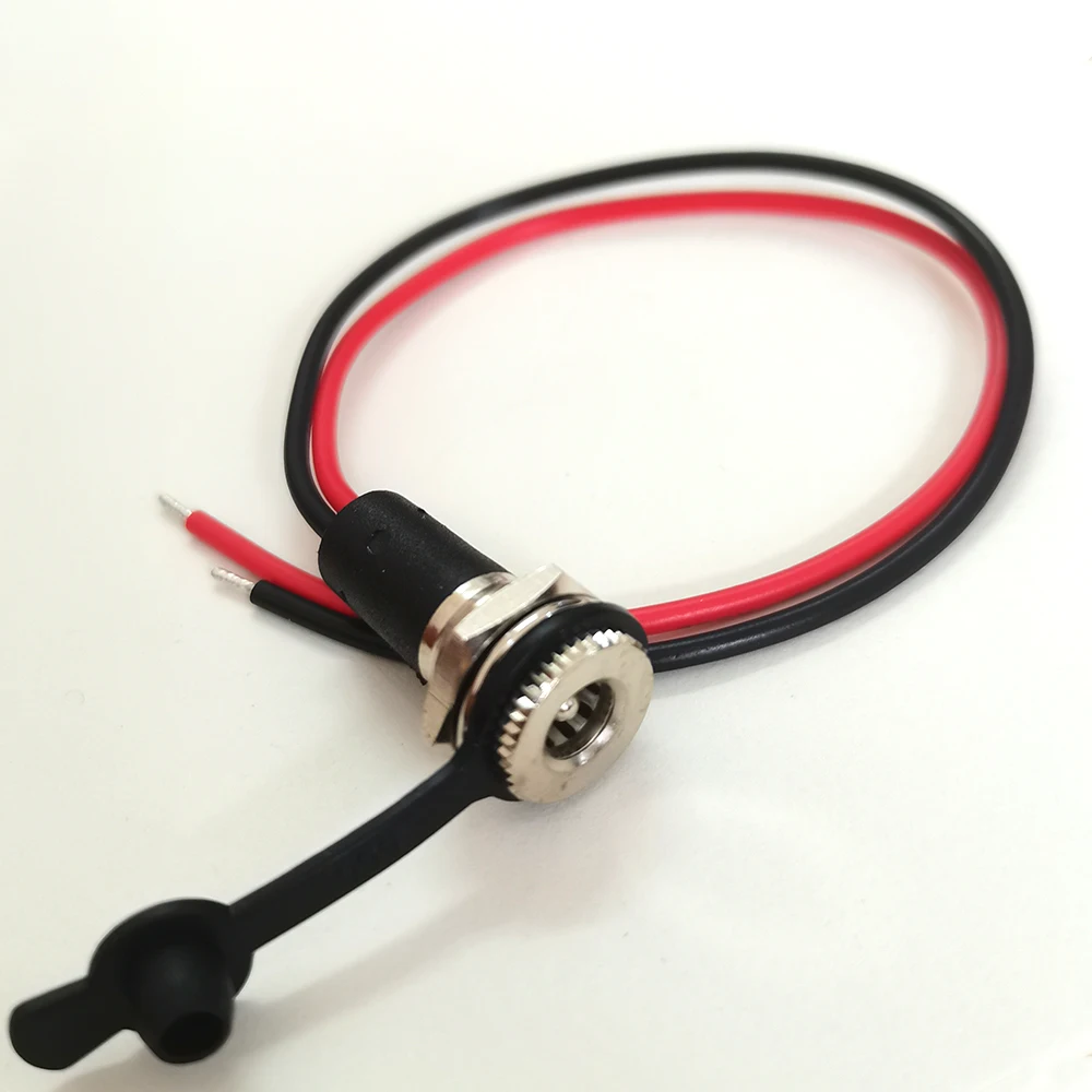 1 Stück Wasserdichte Panelmontage DC-Strombuchse 5,5x2,1mm 5,5x2,5mm Buchsenanschluss mit Kabel für LED-Licht CCTV E-Bike – Detail 5