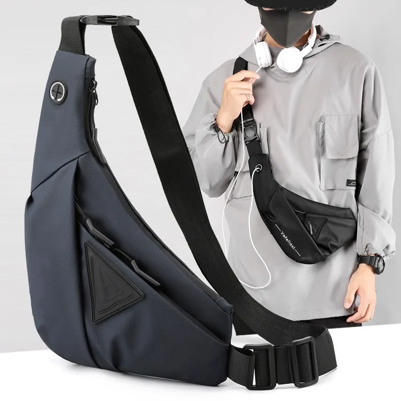 

Fashion Men's Chest Bag Messenger Bag Waterproof Travel Bag Ergonomic Left and Right Shoulder Bag Large-Capacity Crossbody Bag