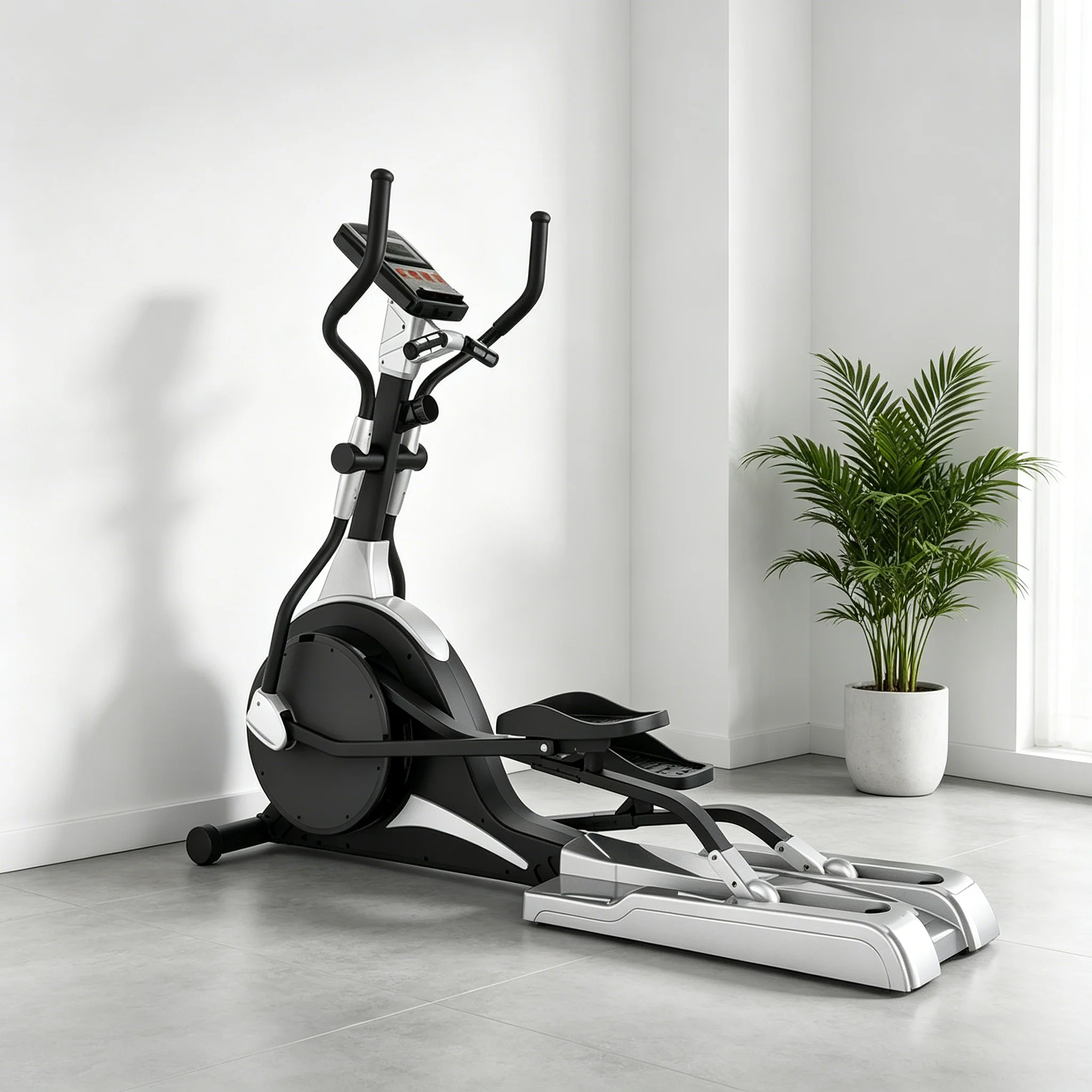 Professional Commercial Home Electric Elliptical Trainer Magnetic Resistance Steel Construction Eco-Friendly Design for Cardiopr