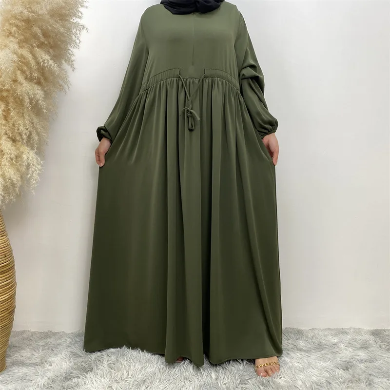 

Ramadan Abayas For Women Front Zipper Muslim Hijab Dress Turkey Kaftan Islamic Dresses Hidden Belt Modest Robe Dubai Kimono