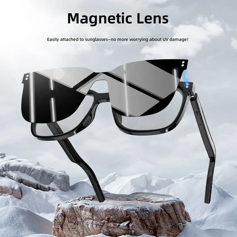 Smart Glasses M10 Pro Bluetooth Wireless Sunglasses Magnetic Interchangeable Lenses UV Protection Multi Function Eyewear for