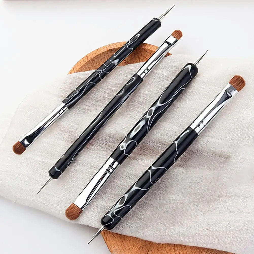 

Double-end Nail Pen Brush Glue Phototherapy Pen Liner Brush Dual End Nail Art Painting Manicure Brushes Tool