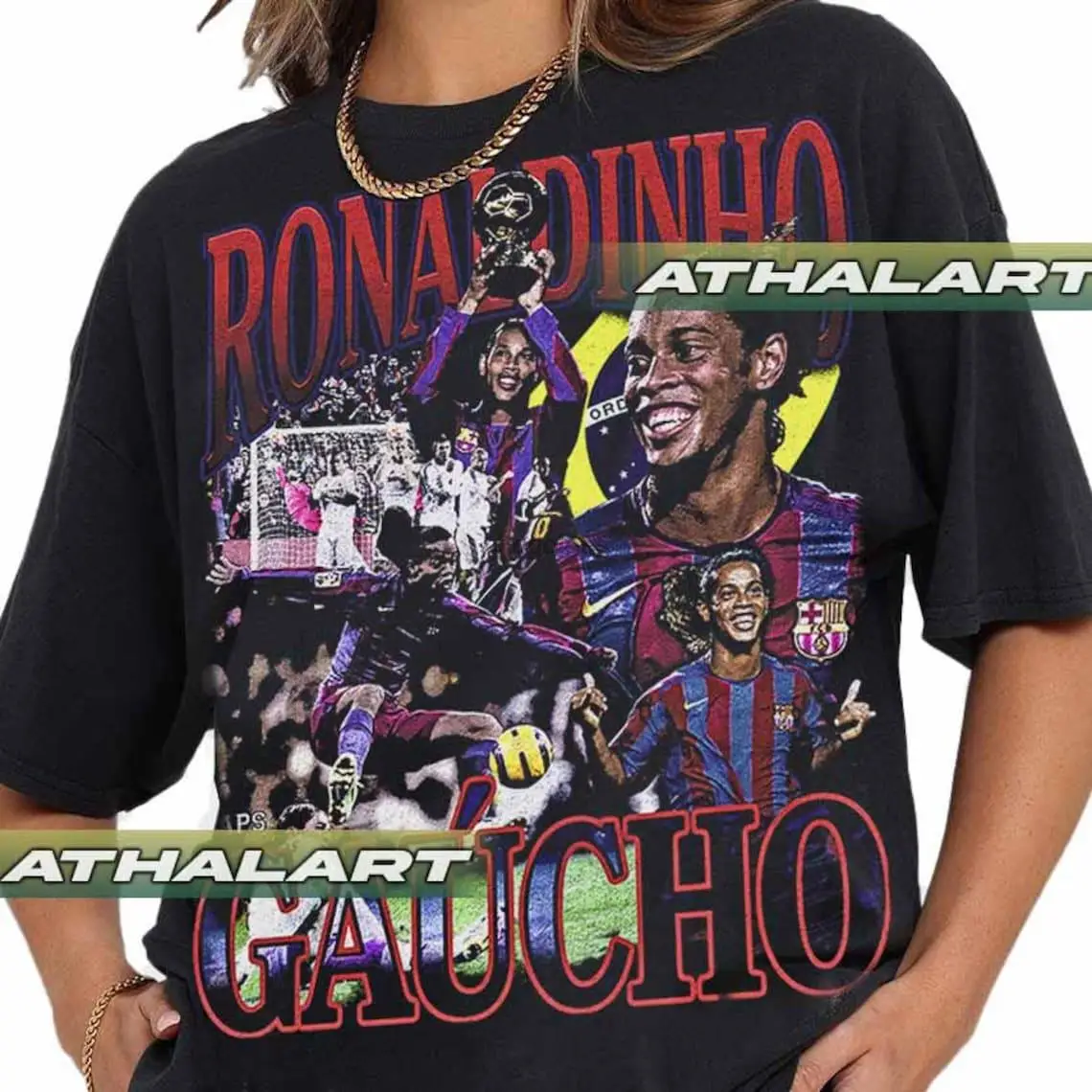 Limited Ronaldinho Gaucho Vintage 90s T-Shirt Gift For Woman and Man Unisex T-Shirt AL021