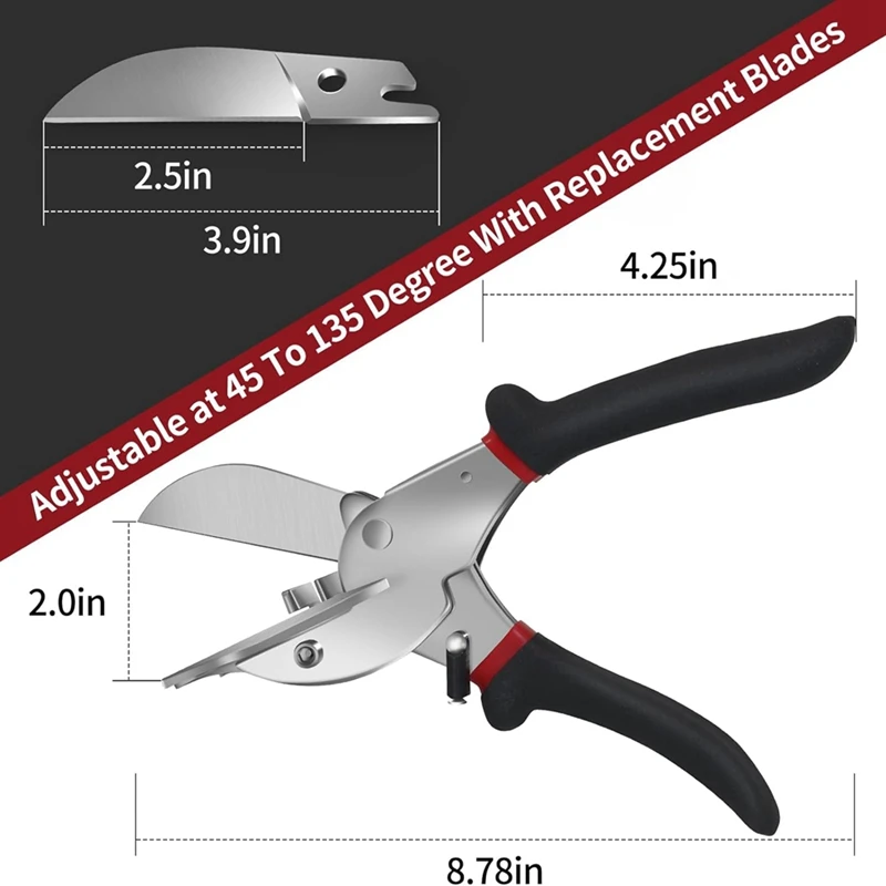 Multi Angle Miter Shears Miter Scissors For Soft-Wood Plastic PVC Moulding Shoe Molding Angular Trim Cutter Tool