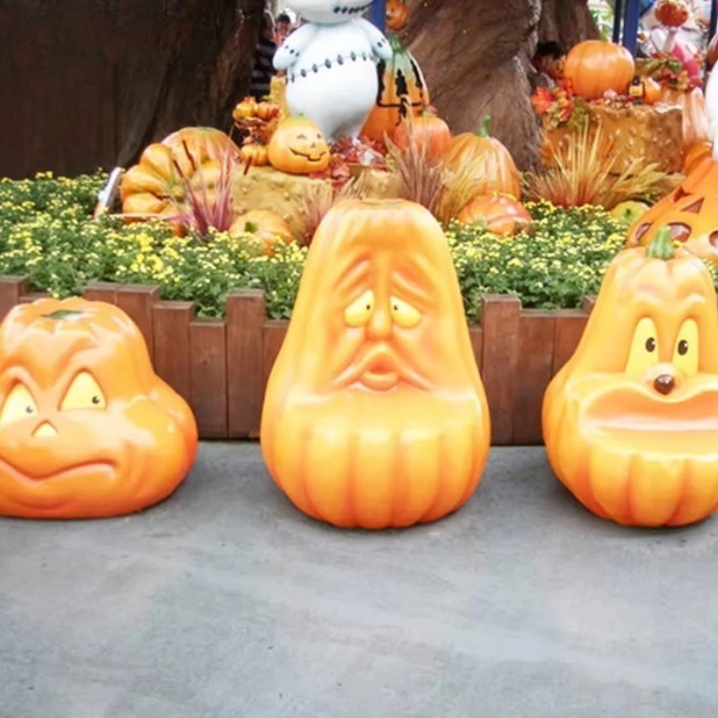 Any size Halloween decoration – fiberglass pumpkin chair