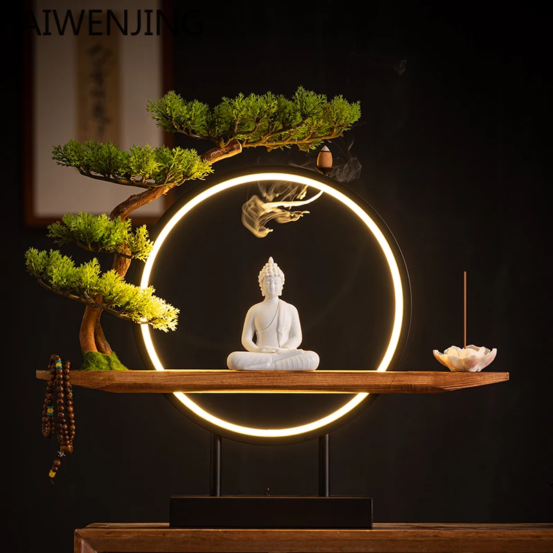 

MJY New Chinese Zen Ceramics Big Day Tathagata Buddha Ornament Home Soft Decoration