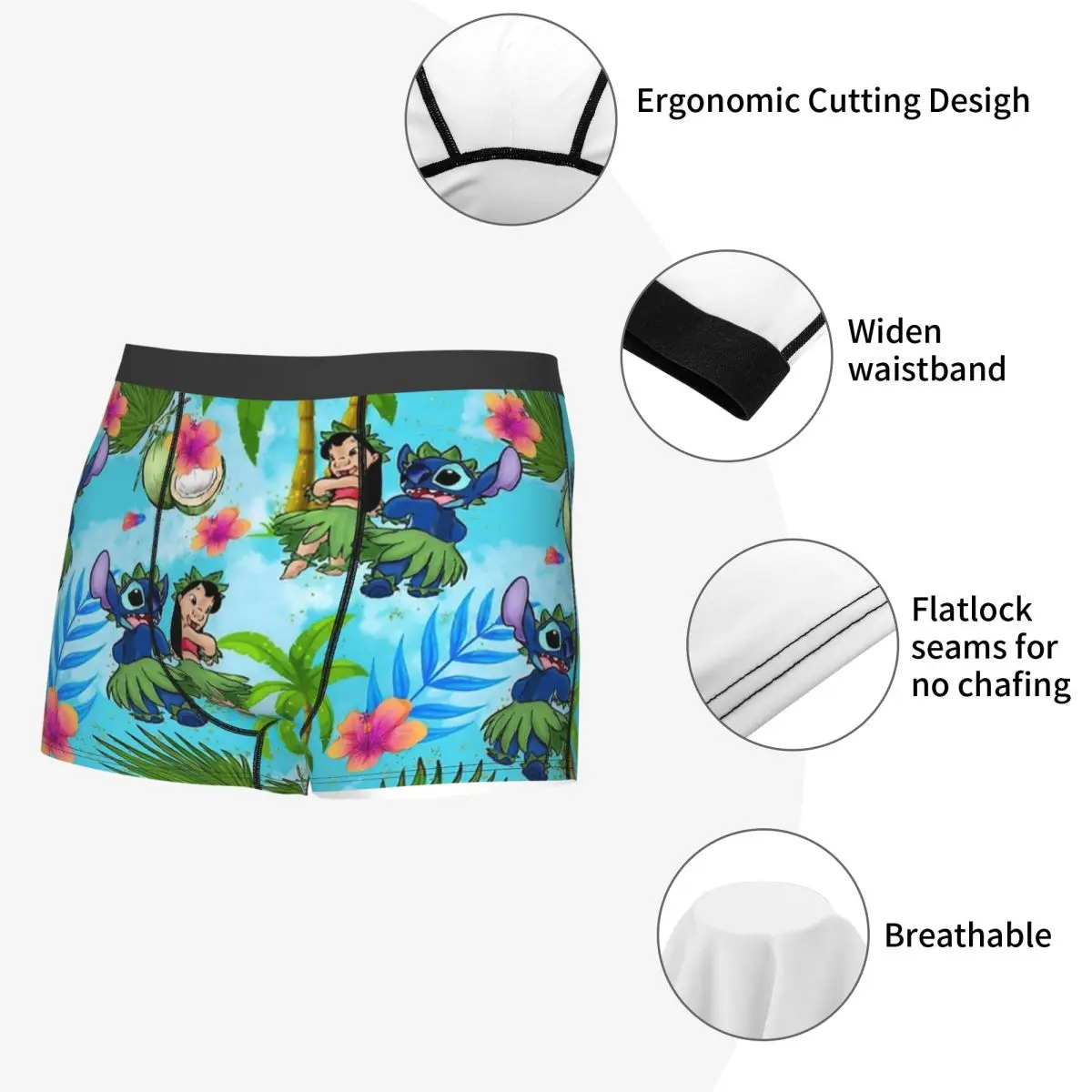 Ponto dos homens amigos Boxer Shorts, Roupa interior respirável, Cuecas engraçadas