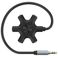 3.5mm 5-Jack Multi Headphone Audio Splitter Connect Up 5 Devices ,For Audio Mixing & Shared Experiences - For iPhone, iPad& More