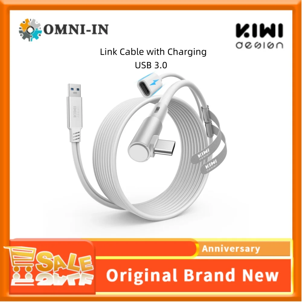 Link Cable with Charging 16FT Compatible For Meta Quest 3S/3/2/Pro/Pico 4 Accessories and PC/SteamVR,USB 3.0,4m
