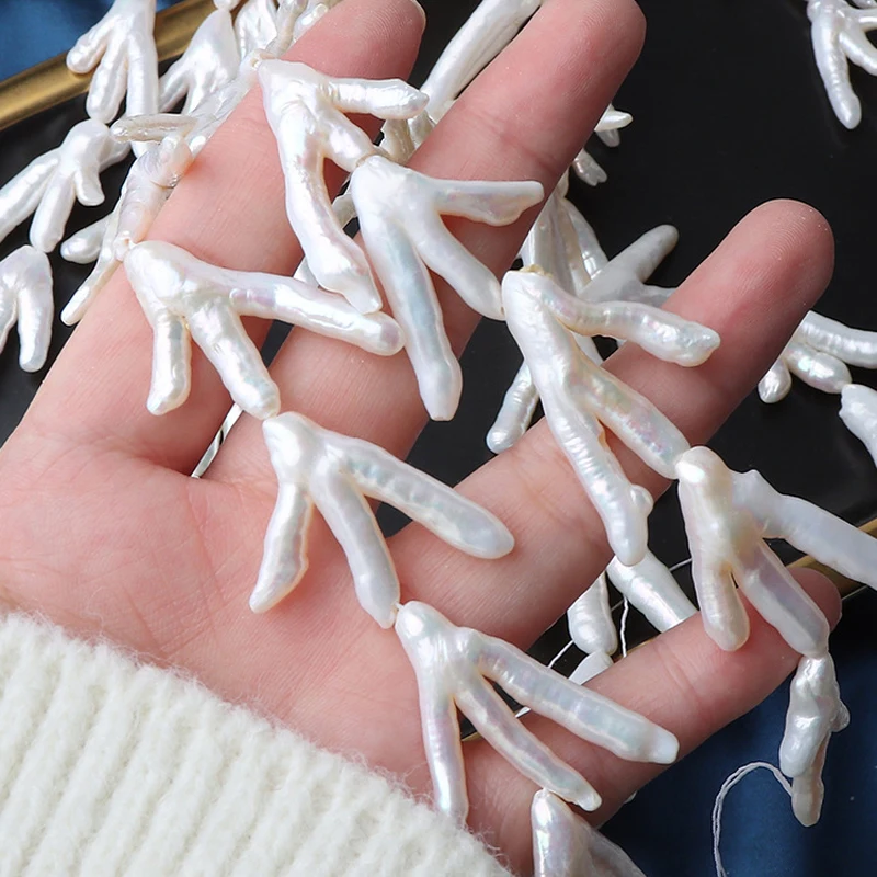 Chicken Claw Pearl Baroque Natural Freshwater Non Core Shaped Jewelry DIY String Length About 40cm
