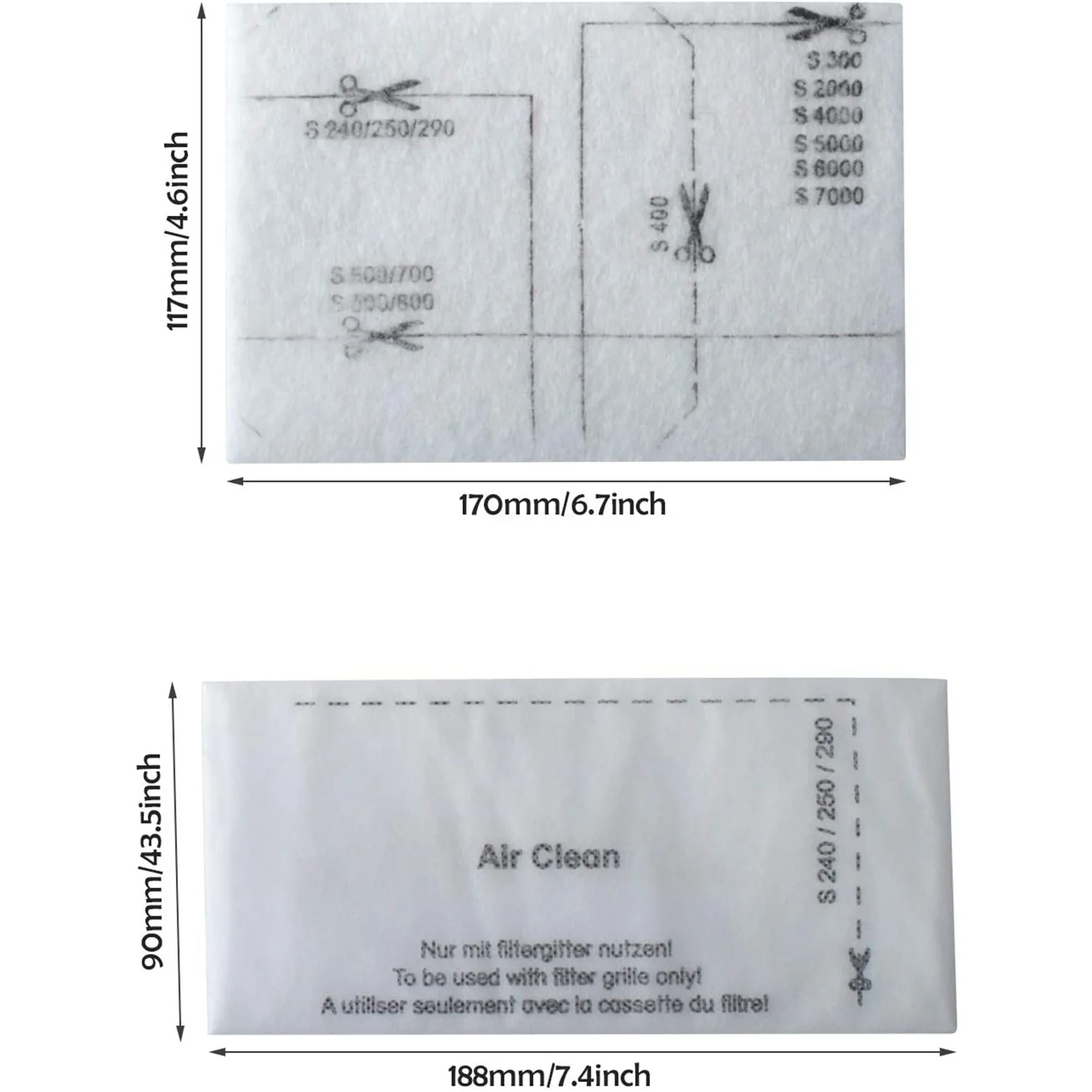 6713110 Filter pembersih udara untuk Miele tikar Filter pembersih vakum dengan 3944711 Pak Filter pembersih udara 8