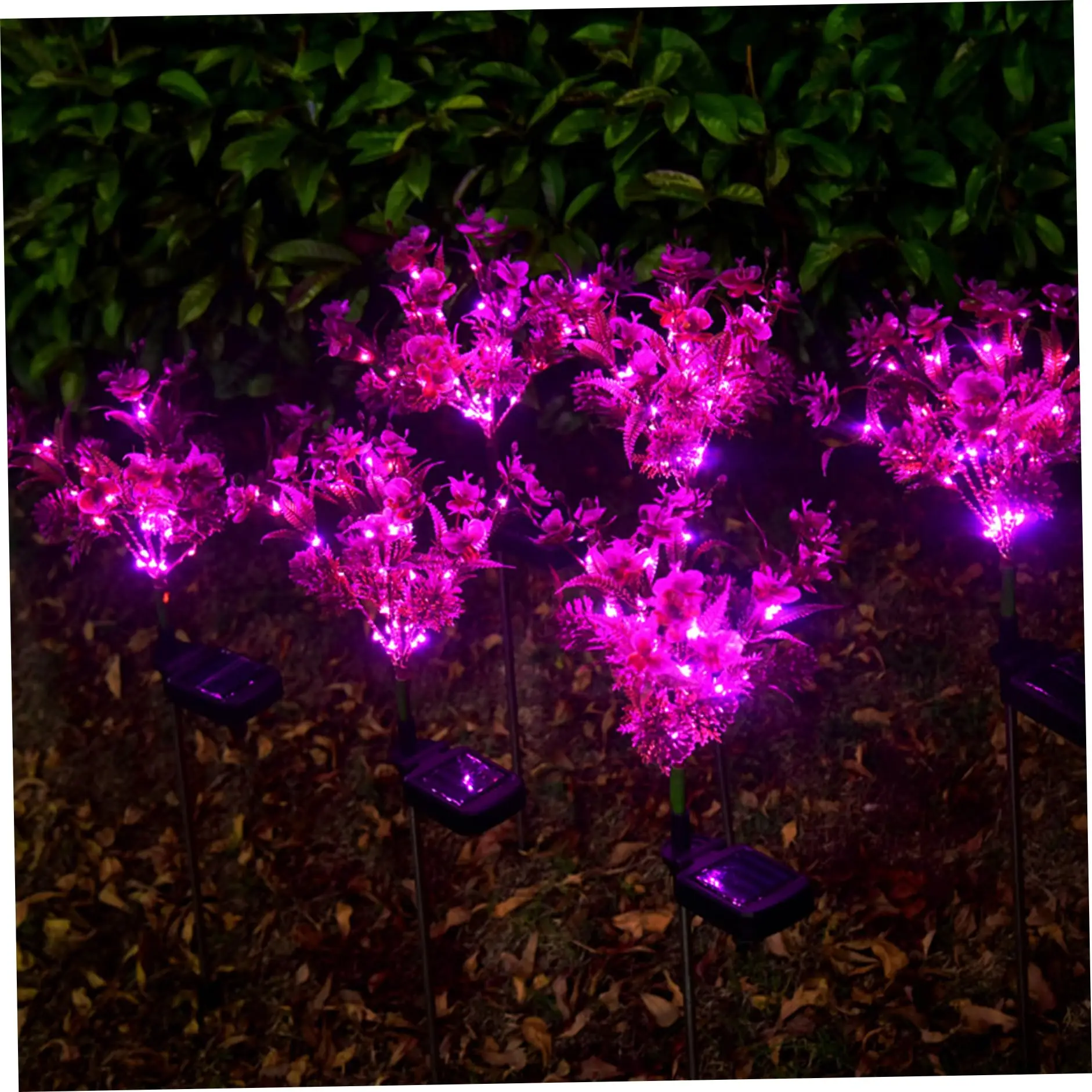Outdoor Solar Garden Lights Decorative Solar Powered Phalaenopsis Flower Lights Waterproof Solar Garden Decorations Gifts