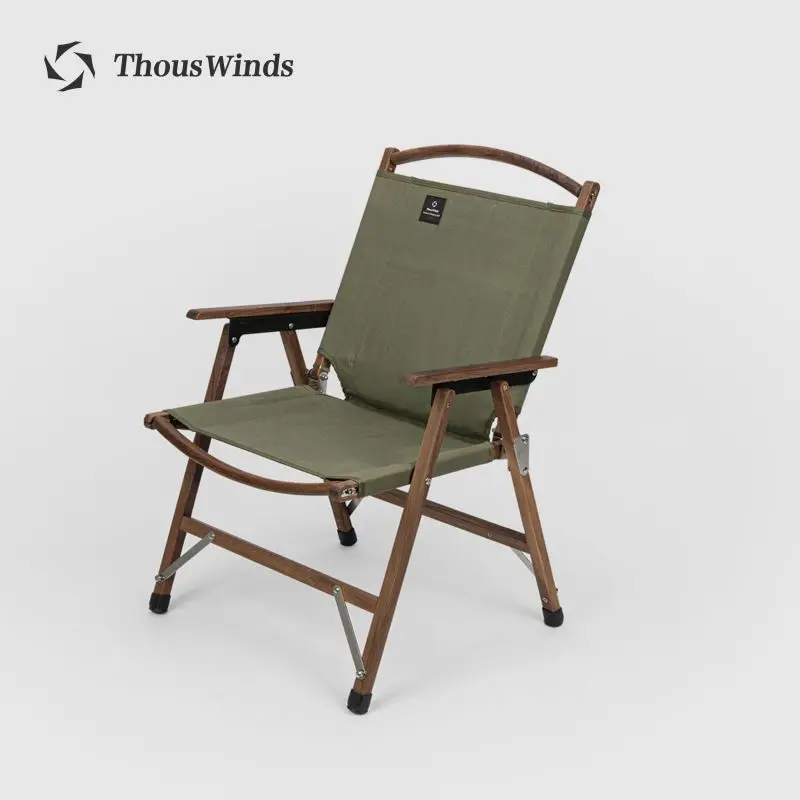 ThousWinds Upgrade Outdoor Wood Chair Folding Camping Kermit Chair Convenient Black Walnut Teak Chair Camping Equipment Supplies