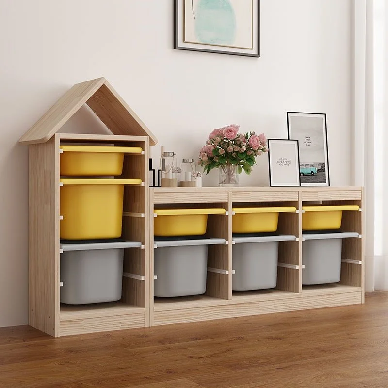

Toy storage cabinet Children's room Solid wood large-capacity living room High Quality