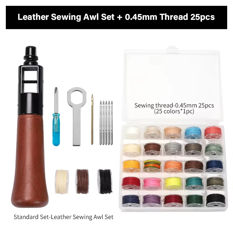 WUTA Leder Nähen Ahle Faden Kit Hand Nähmaschine Werkzeuge Kit Leder Handwerk Nähen Schuhmacher Leinwand Reparatur